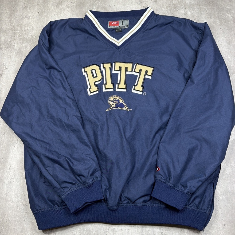 Vintage Pro Player Pittsburgh Panthers Pullover Windbreaker Sweatshirt Size L